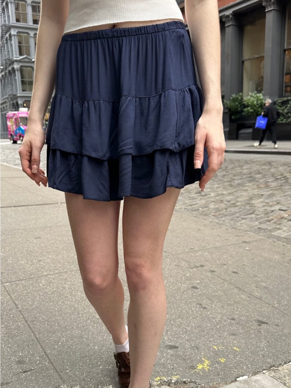 Brandy Melville navy Izze skirt